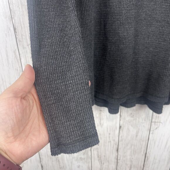t.la Anthropologie Top Women Small Gray Waffle Knit Thermal Keyhole Tunic Casual - Picture 5 of 11